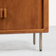 Midcentury Danish sideboard in teak with tambour doors by Dyrlund 1960s - metal legs