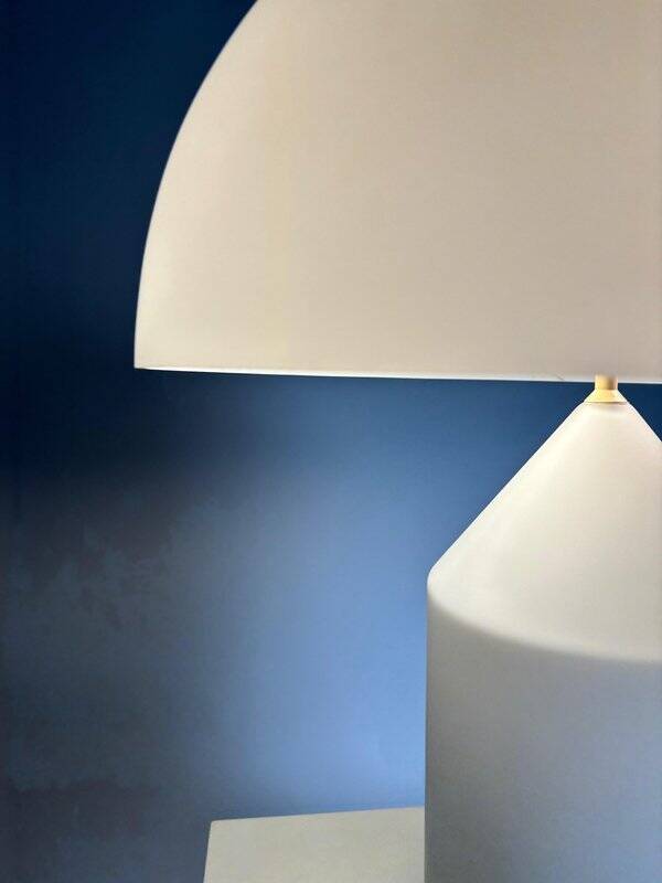 Glass Table Lamp Atollo 235 attributed to Vico Magistretti for Oluce, 1970s