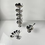 Set of 6 Guy Degrenne stainless steel ice cream cups with spoon