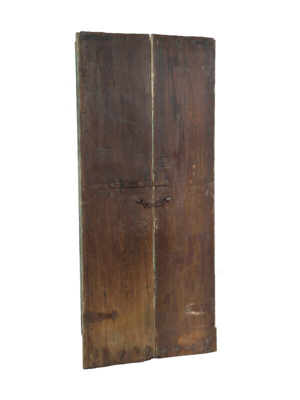 Old indian door green piece and patina of origin 120x20x200cm