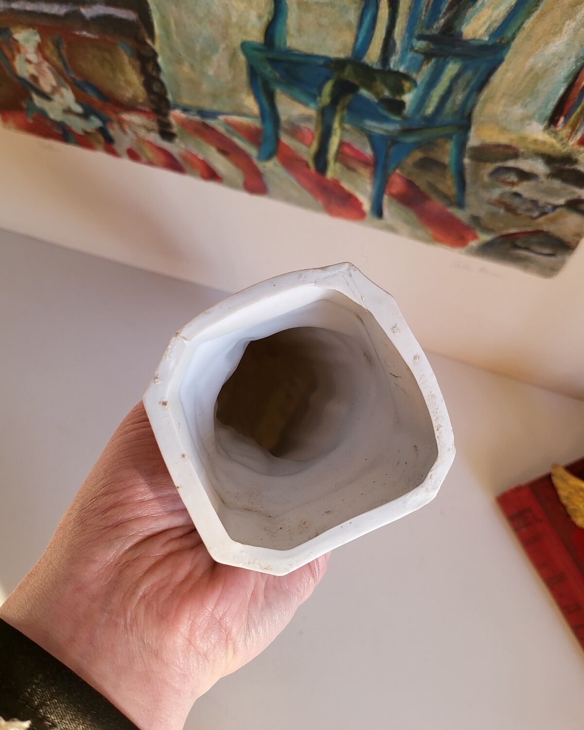 Religious Statuette of the Virgin Mary in Biscuit Porcelain