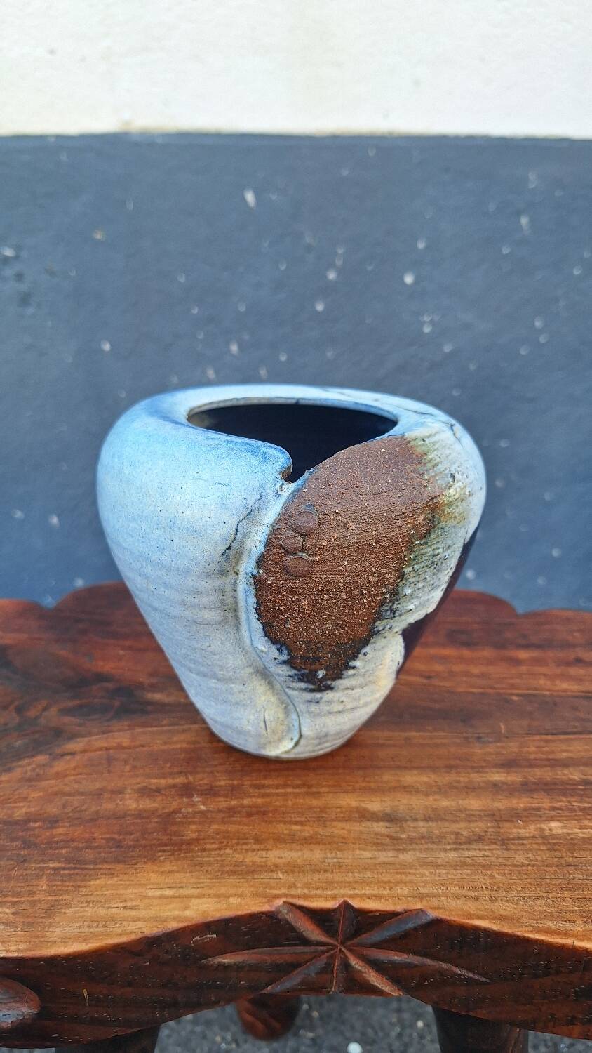 Glazed ceramic vase by Nadia and Alain Pinel