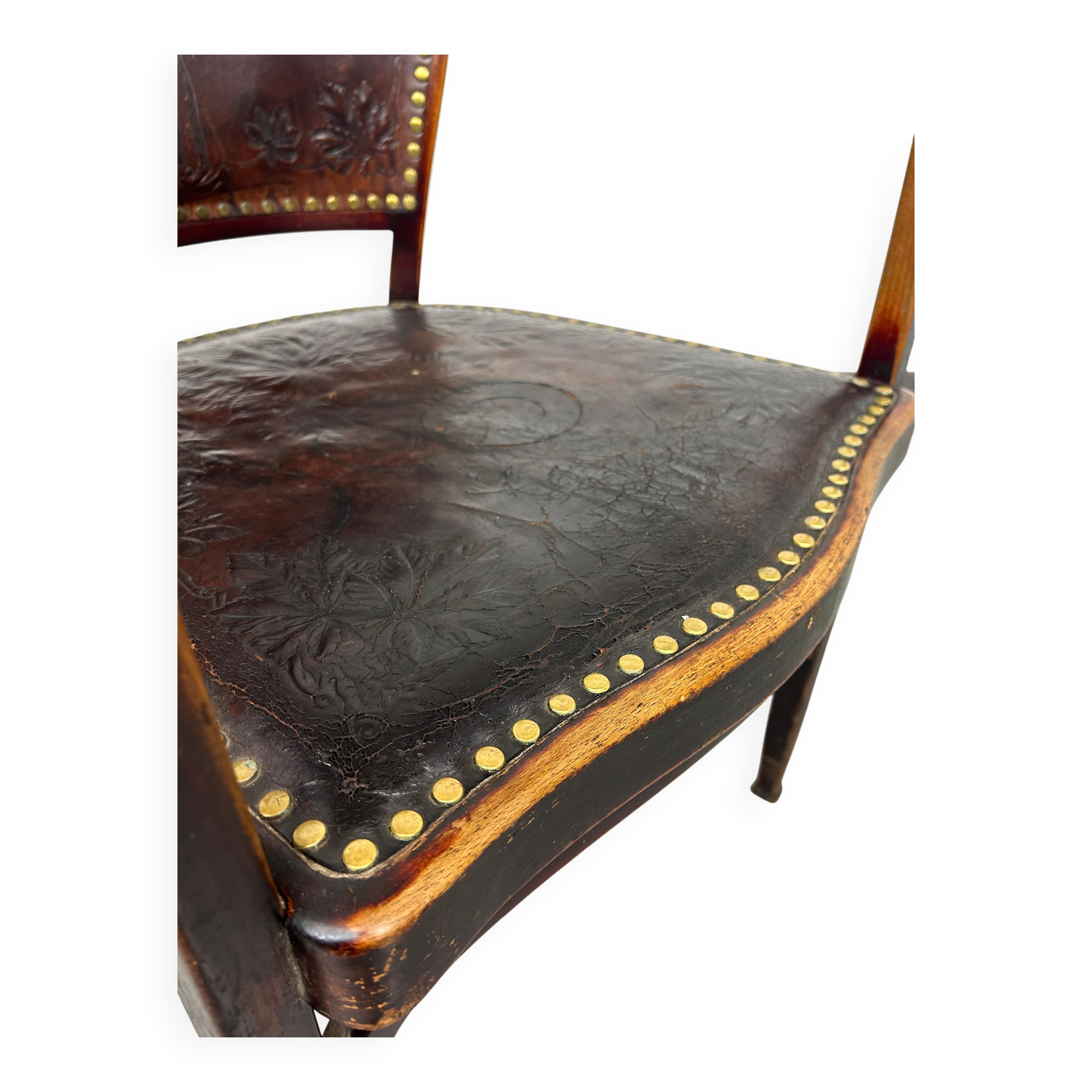 Secession office chair no. 715F by Gustav Siegel for J&J Kohn