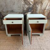 Pair of celadon bedside tables