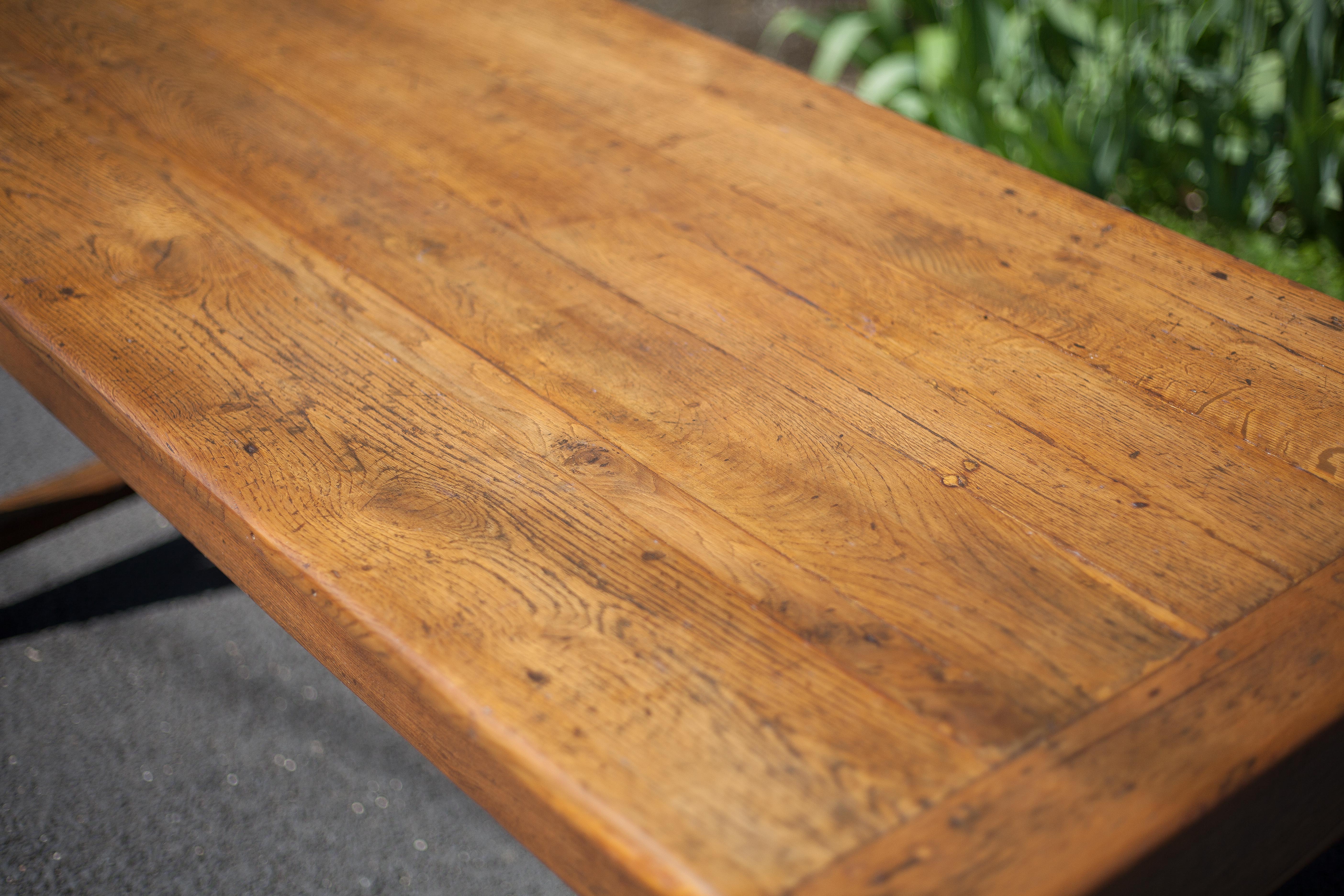 Wood farmhouse table, antique wood table, dining table, table with drawer, kitchen, countryside