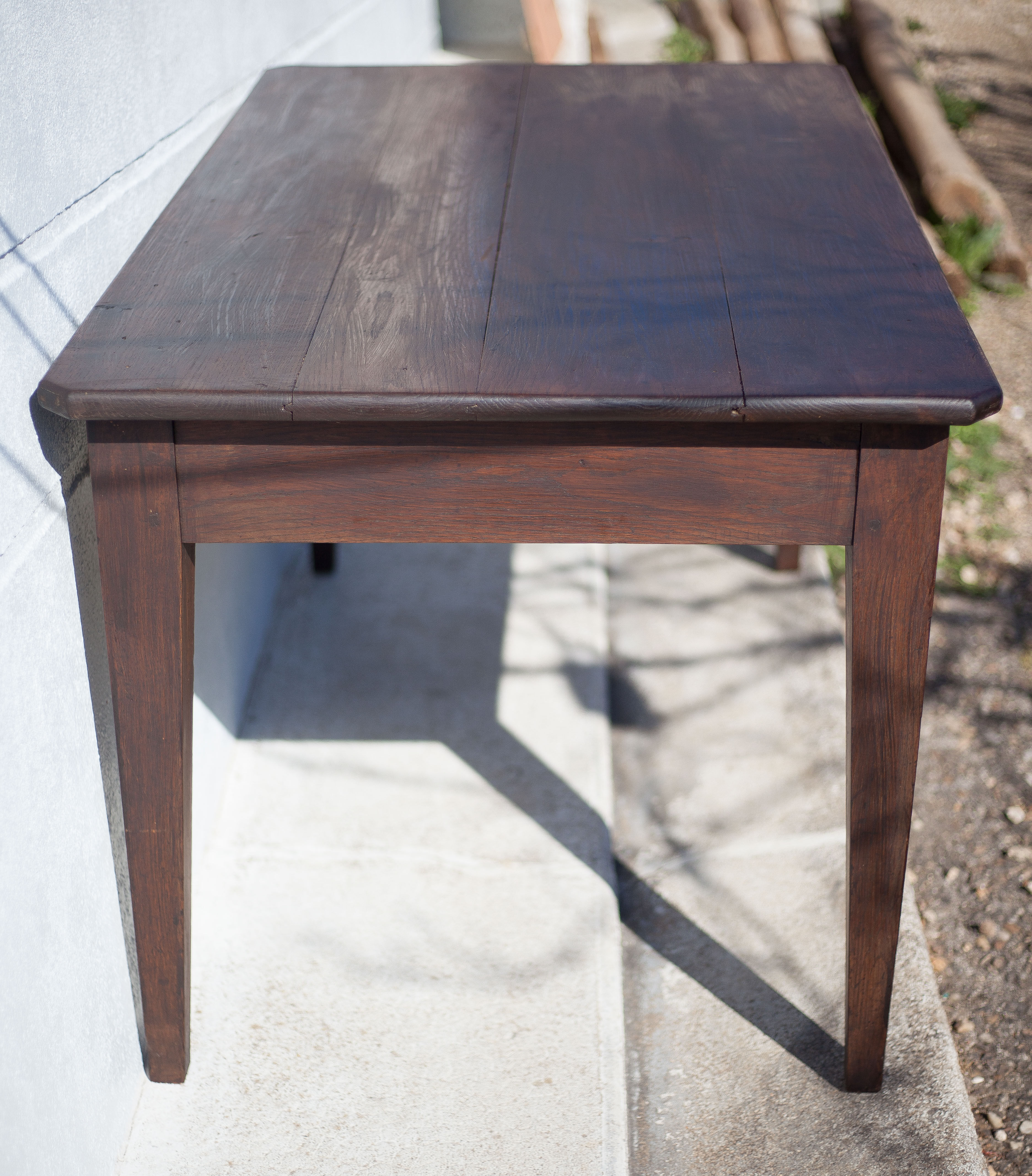 Farm table pear wood, old wood table, table 2 drawers, kitchen, countryside, chalet