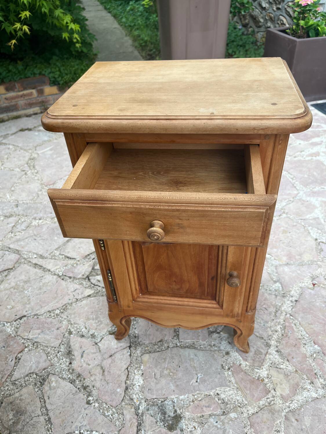 Vintage solid wood bedside table