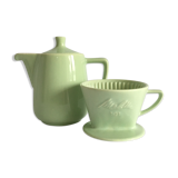 Melitta ceramic coffeepot & filter, 1960