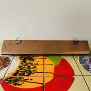 Vintage wooden wall coat rack - triple hook