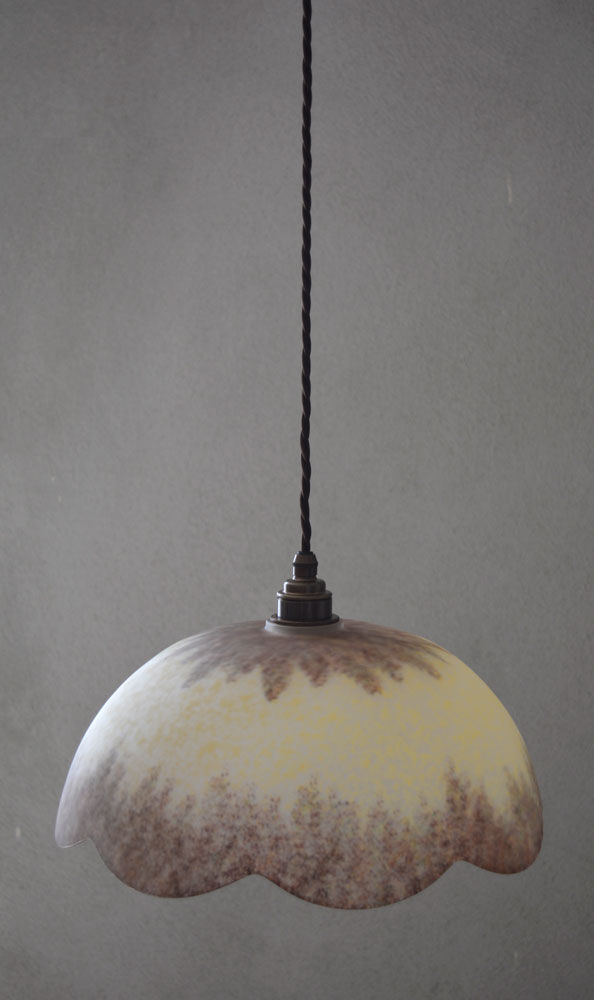 1970's French Vintage Domed Pendant Lamp Shade