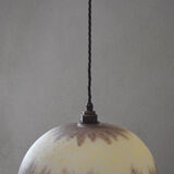 1970's French Vintage Domed Pendant Lamp Shade