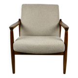 Beige Boucle armchair GFM-64 attributed to Edmund Homa, 1970s