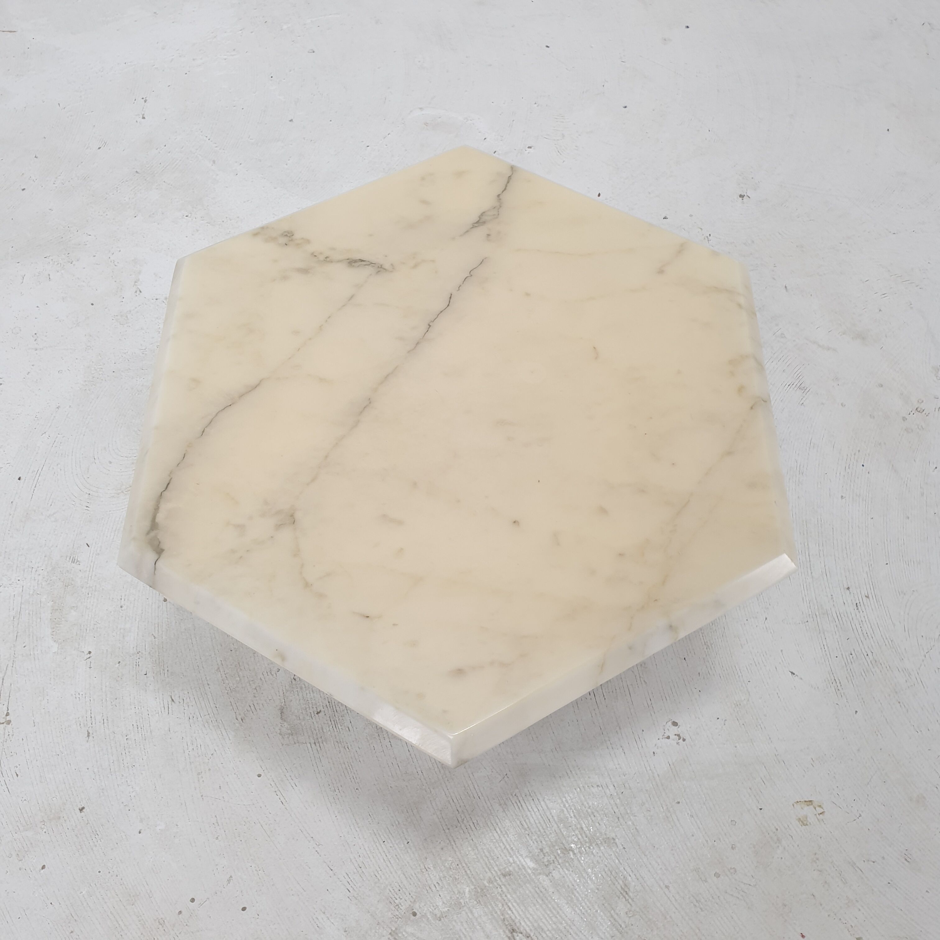 Set of 3 Italian Carrara Marble Side Tables, 1980s