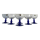 6 Luminarc blue glass dessert bowls/stemmed dishes