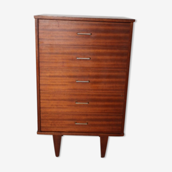 Dresser 5 teak drawers 1960