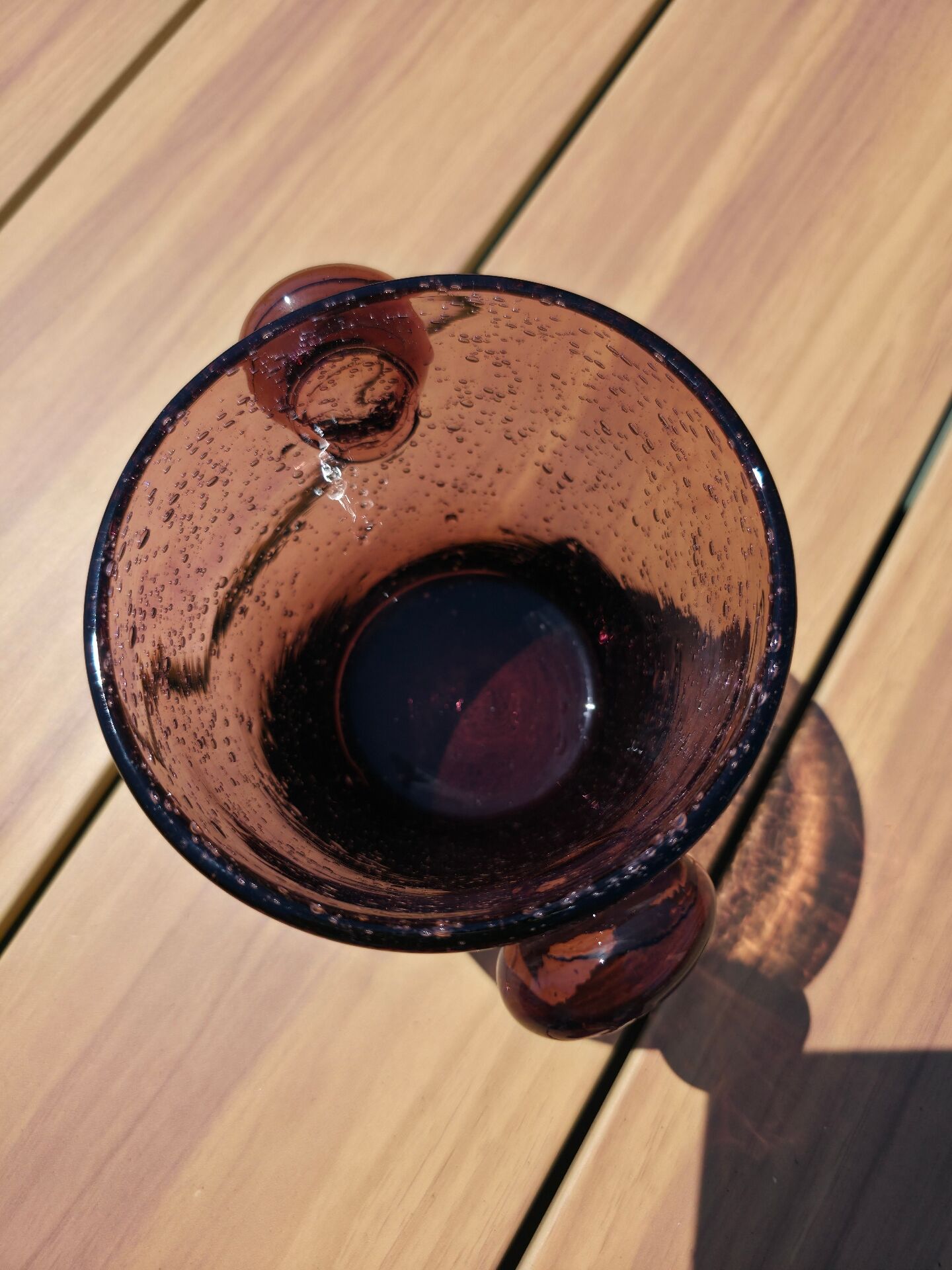 Seau à glaçons en verre bullé améthyste signé Biot