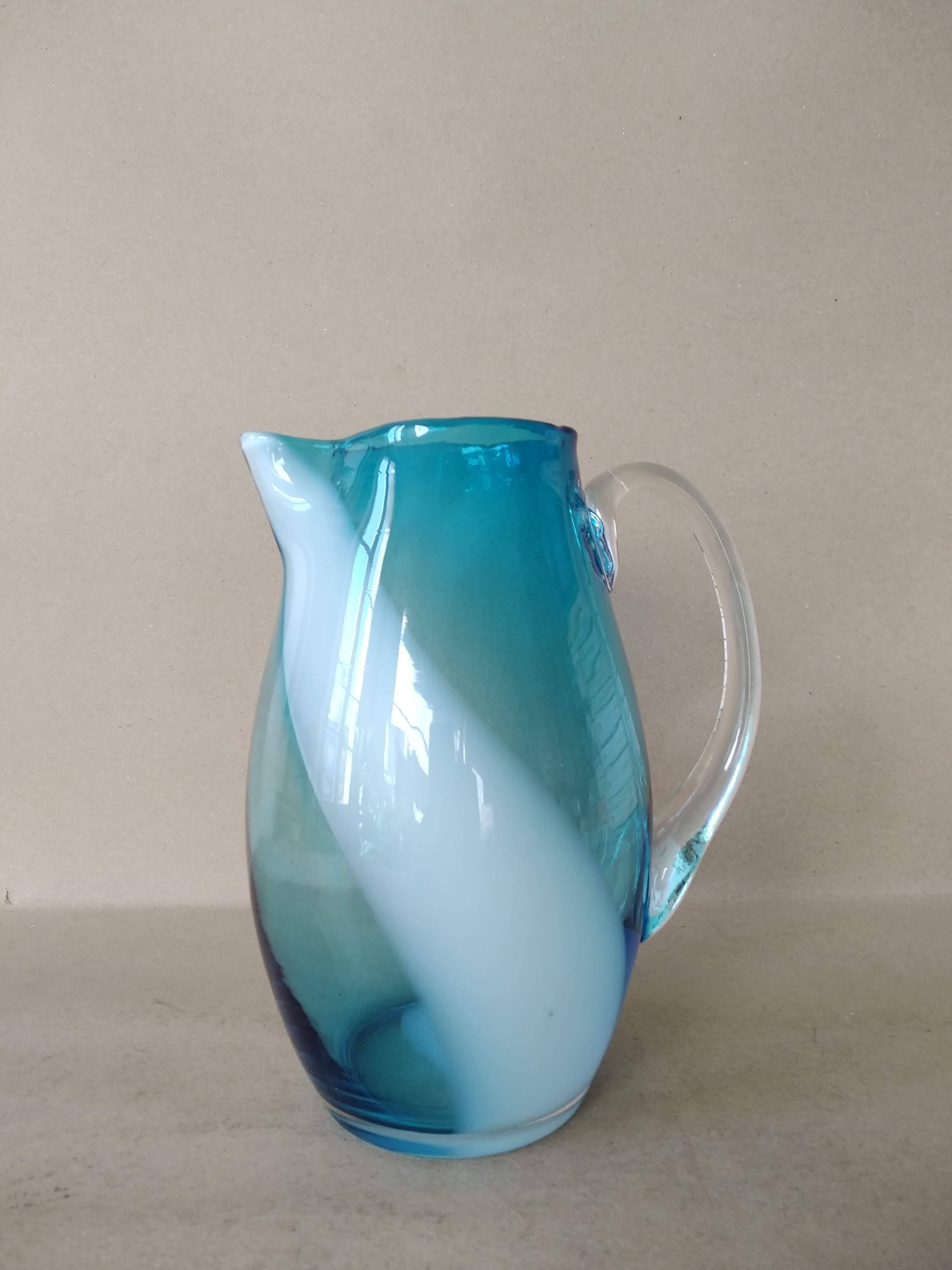 DLG Murano blown glass pitcher