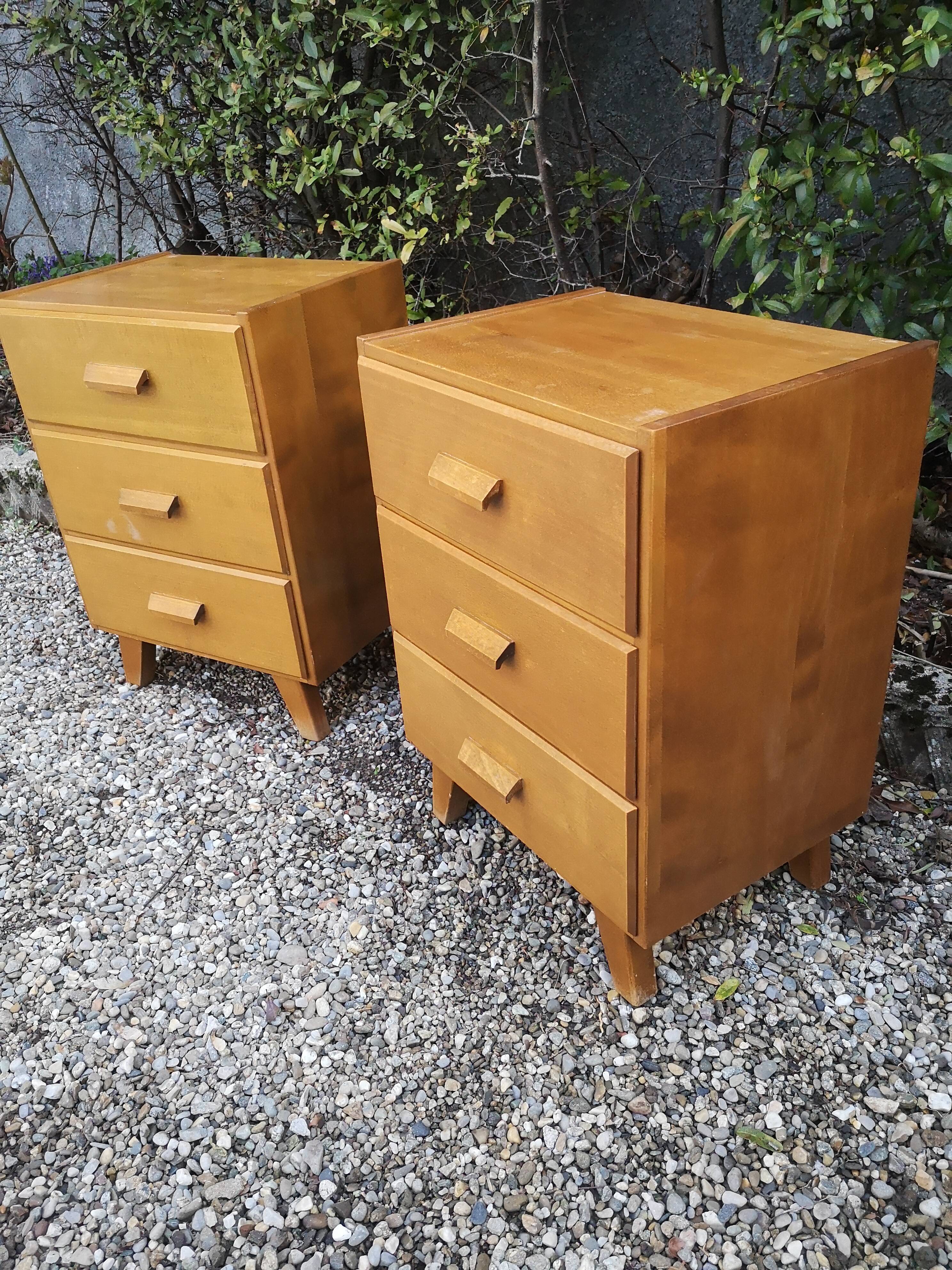 Pair of bedsides, small vintage Scandinavian dressers