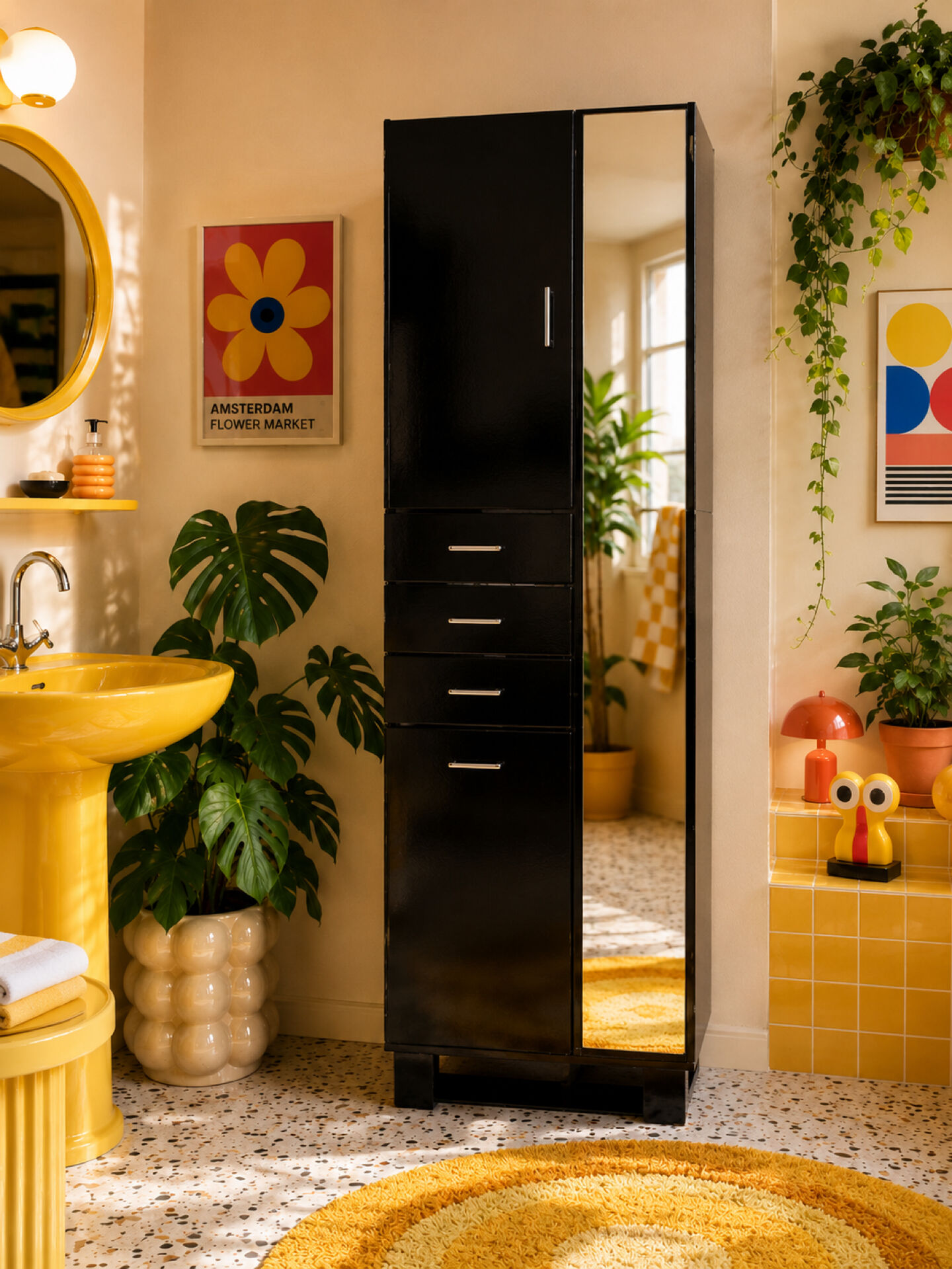 Satin black vintage wardrobe 1970