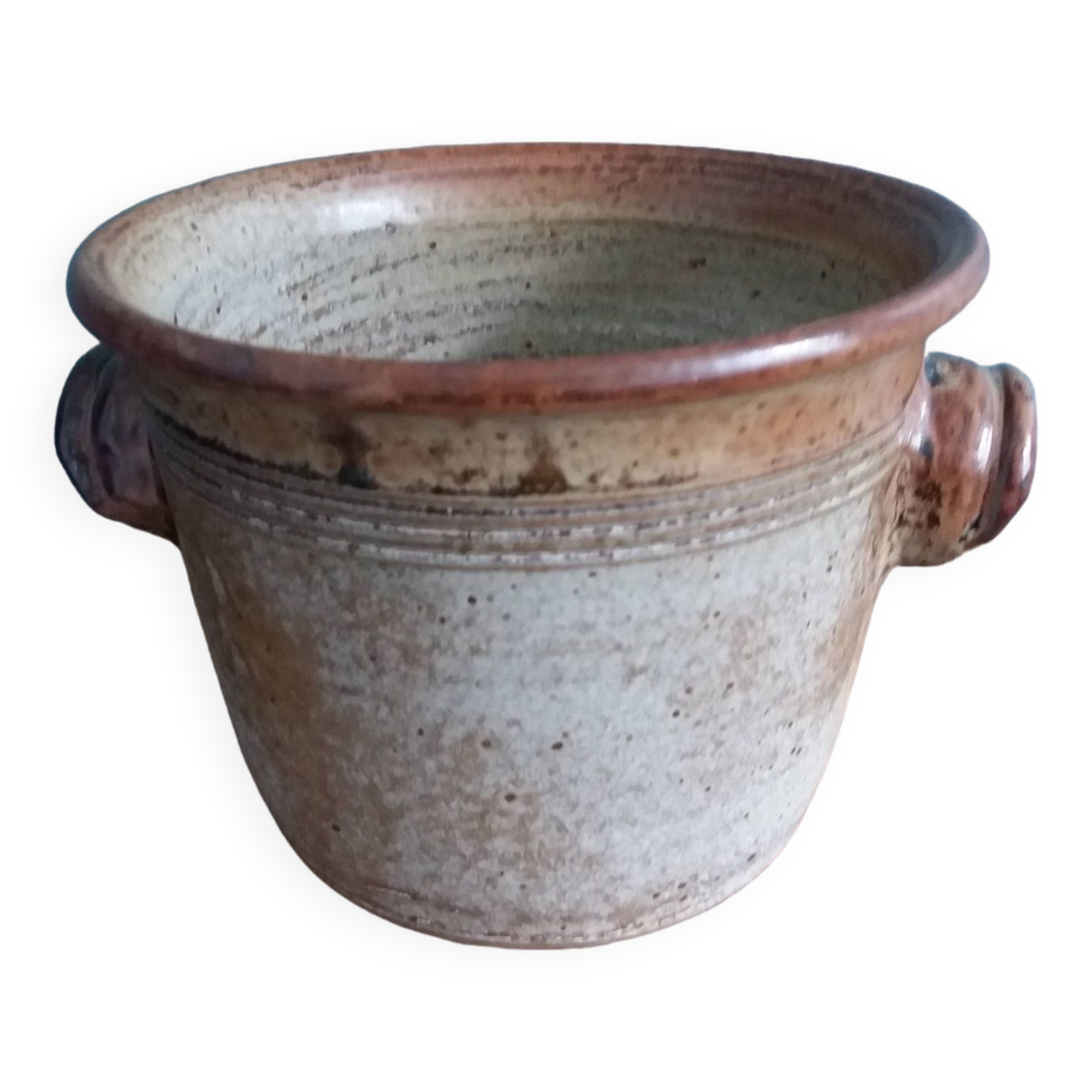 Puisaye sandstone ice bucket signed Jean-Pierre Prud'homme