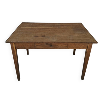 Table de ferme rustique en chêne massif, 1900