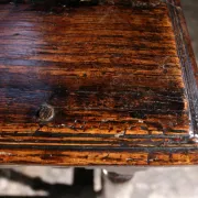 17th-century English oak joint stool with turned legs