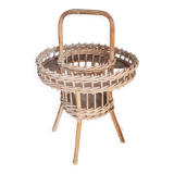 Bar portable en osier rotin des années 60'