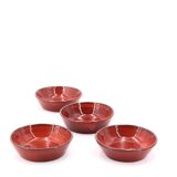 Four red ceramic dessert bowls from Vallauris, 1970s