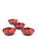Four red ceramic dessert bowls from Vallauris, 1970s