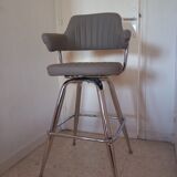 Set of 2 vintage design rotating stools