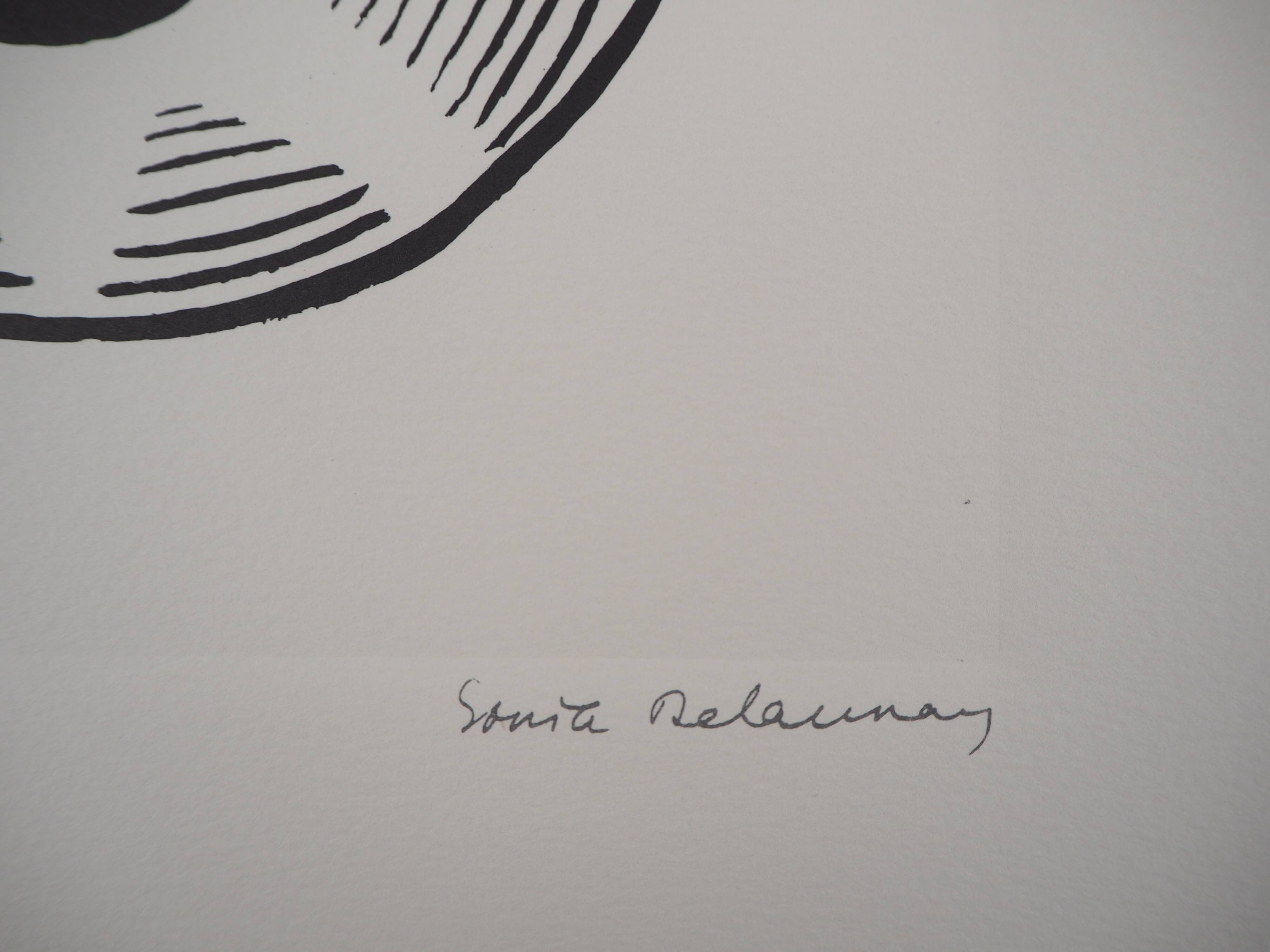 Sonia delaunay: art deco graphic dress - signed lithograph