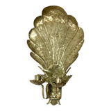 Swedish brass wall sconce from the mid-century for two candles.