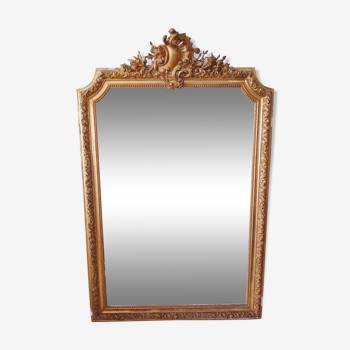 Miroir trumeau doré ancien biseauté 150x99cm