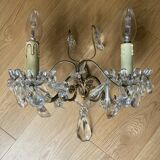 2 wall lights in bronze and crystal