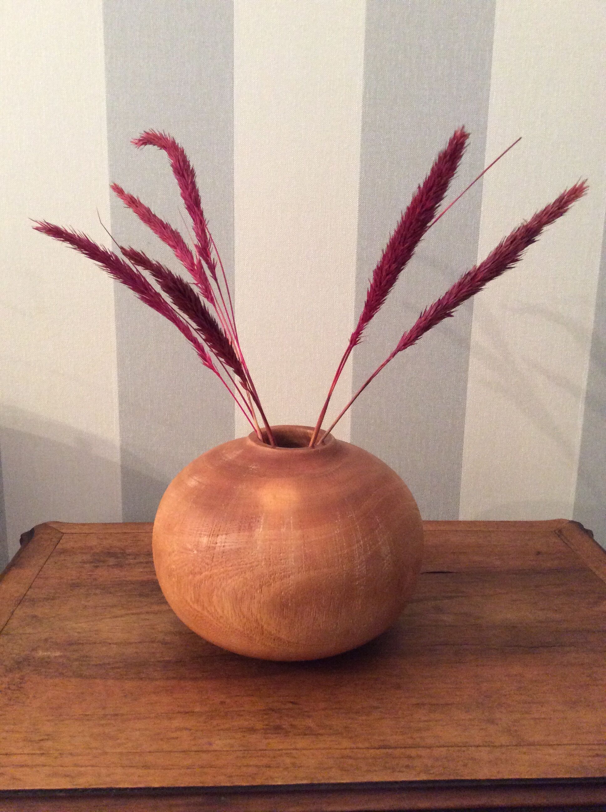 Contemporary wooden ball vase