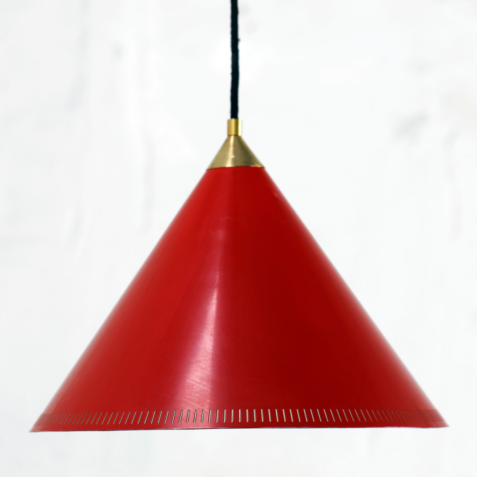 Danish conical hanging lamp goes up and down 1960's