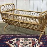 1960s rattan baby bed