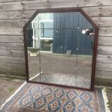 Miroir à Carreaux cadre acajou  , Art Déco