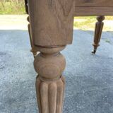 Table carrée en bois brut avec 2 rallonges