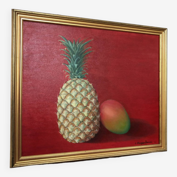 Tableau nature morte à l'ananas