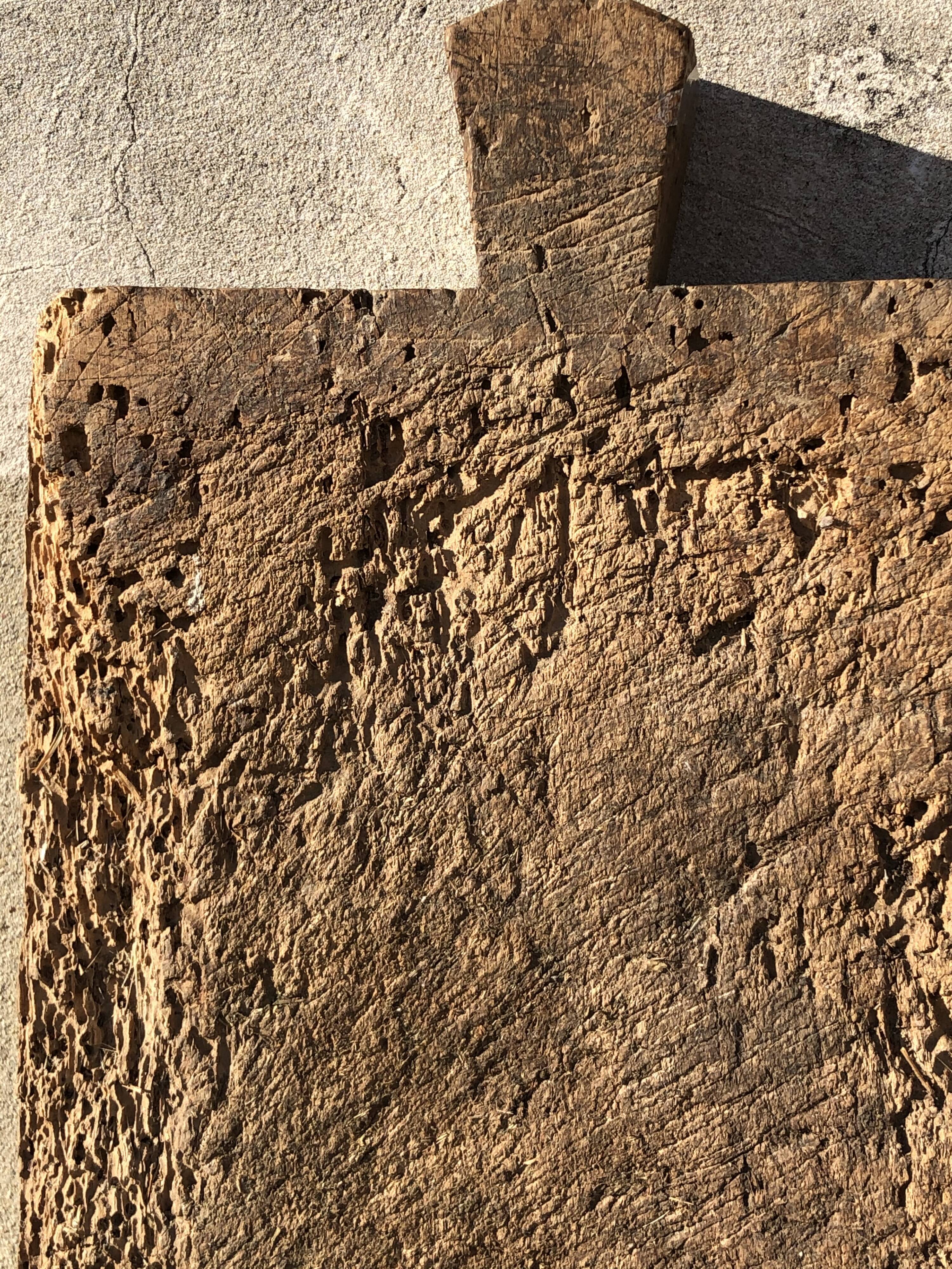 Old-fashioned butcher's butcher's board from vintage deco wood