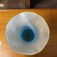 Clichy glass vase with floral decoration in intense blue tones and small years