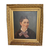 Portrait, oil on canvas, late nineteenth, jenue woman