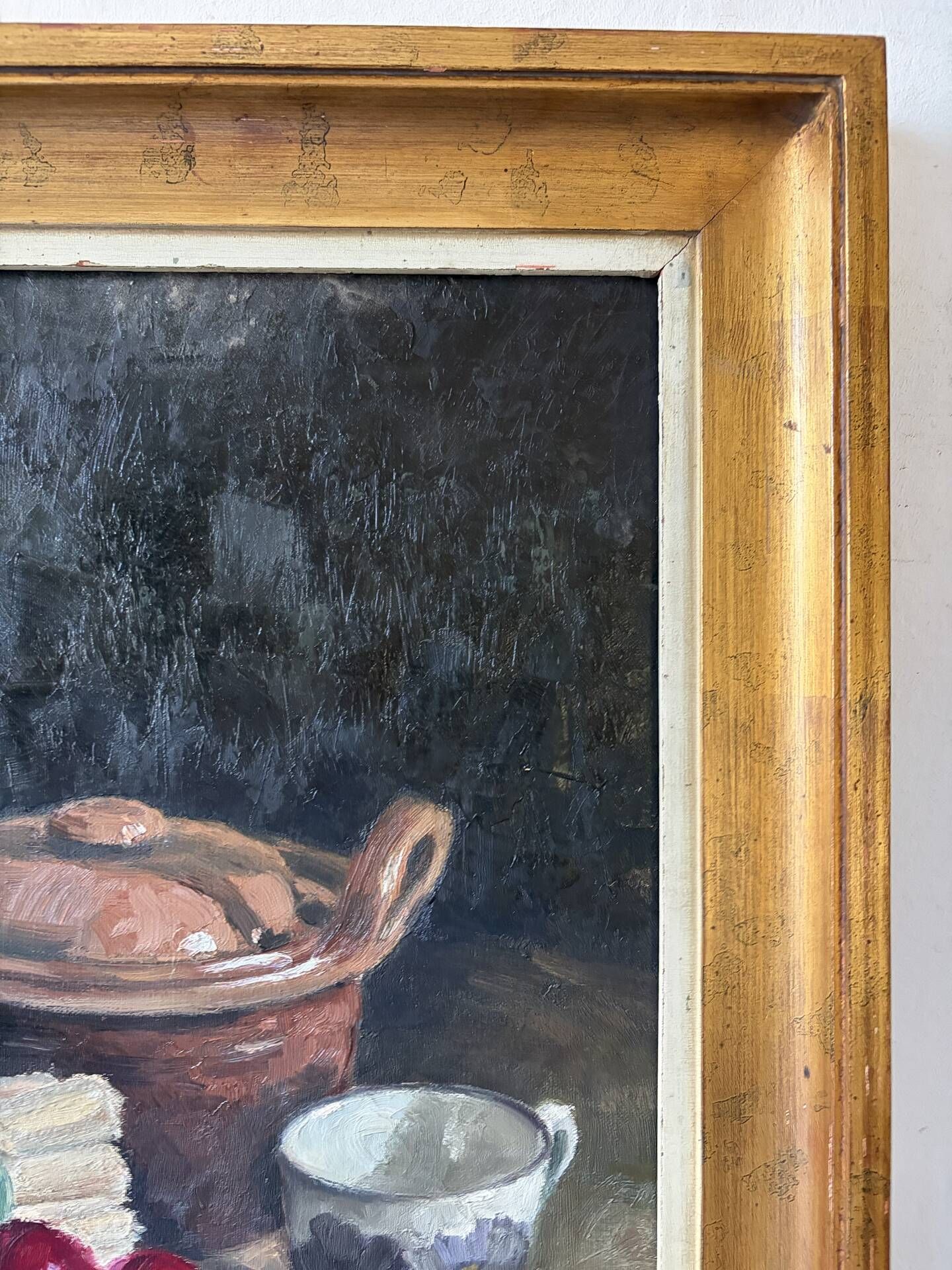 Nature morte aux asperges, huile sur toile signée