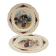 Set of 2 "Obernai" dishes from the Sarreguemines pottery.