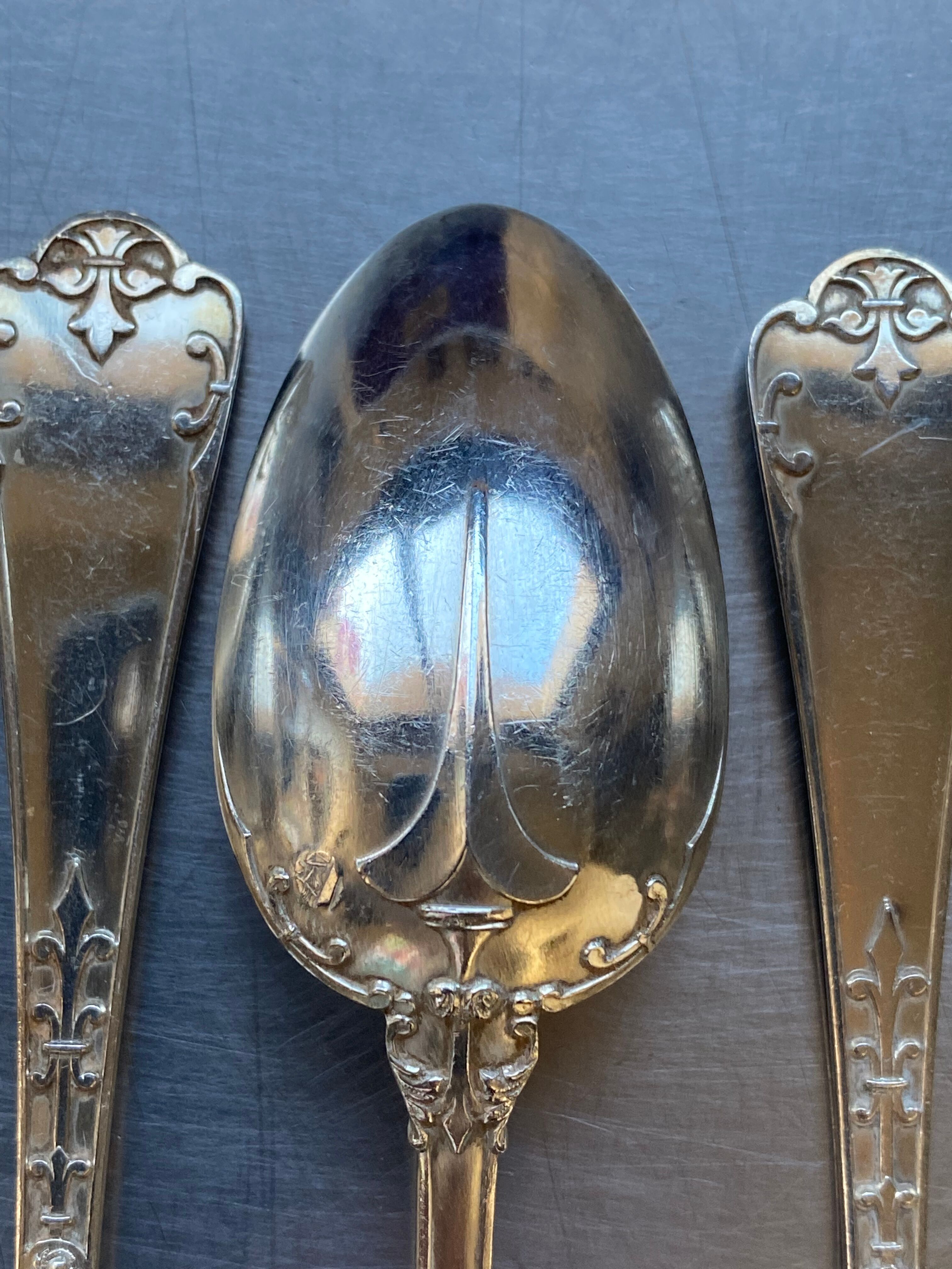 12 mocha spoons , solid silver, Émile Puiforcat