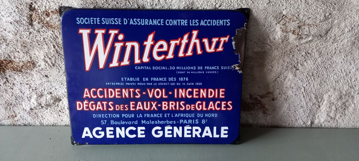 Plaque émaillée publicitaire
