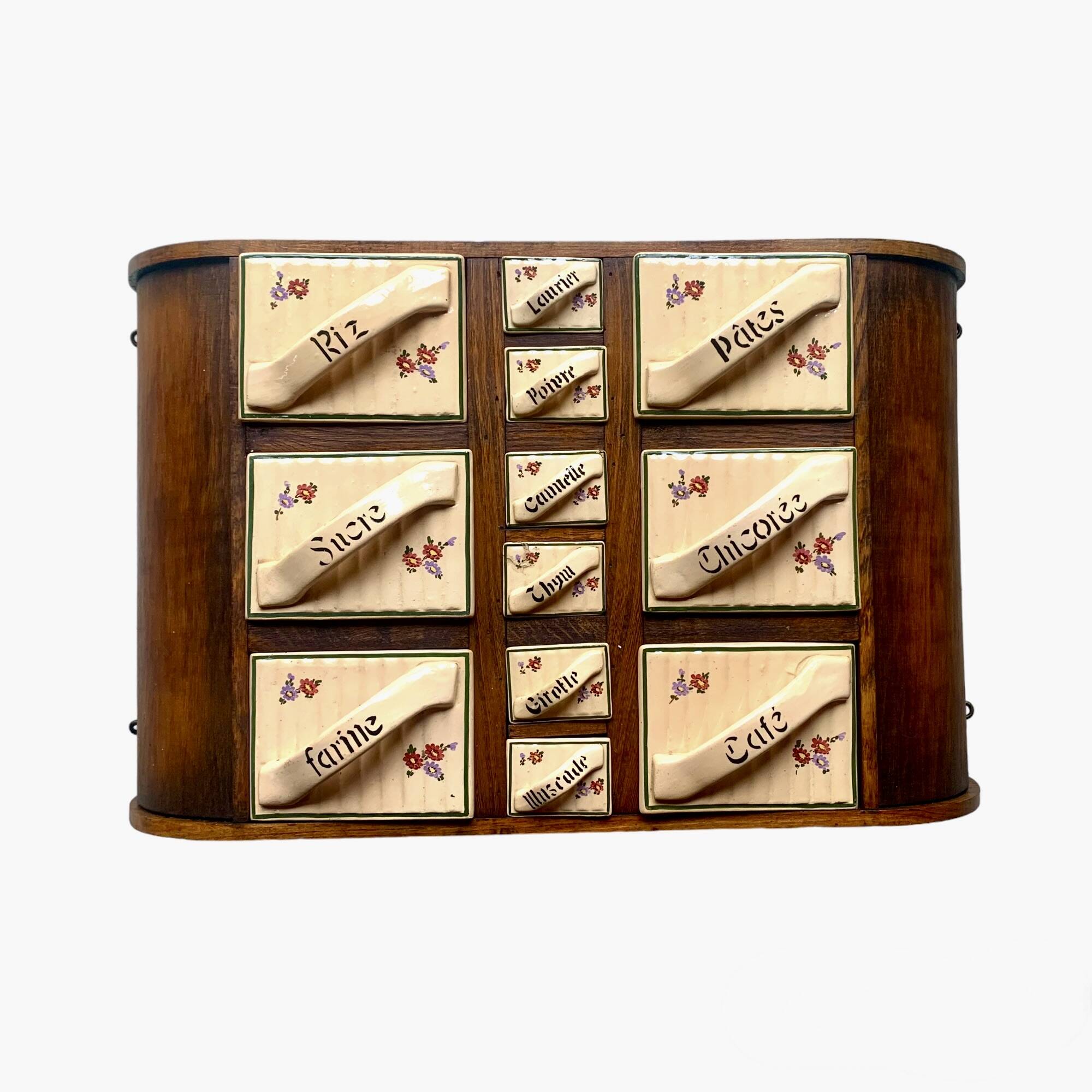 Art Deco wall spice rack