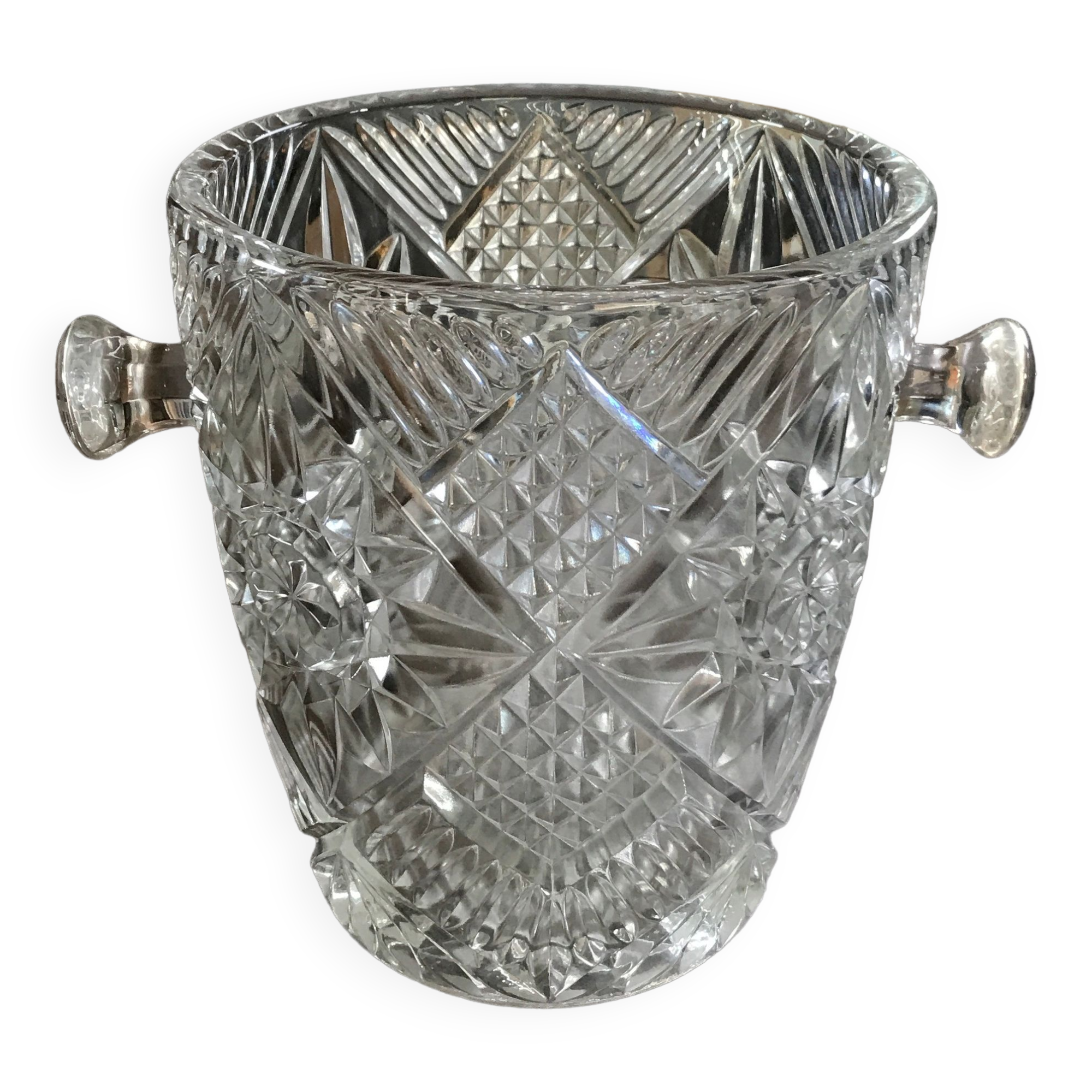 Champagne bucket in glass or crystal called bohemian