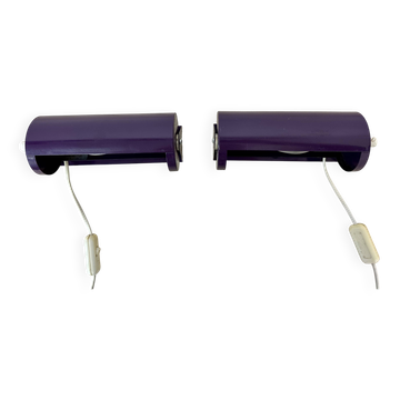 Applique murale vintage IKEA LOD V413 en métal violet, lampe de chevet, lampe murale, années 1980 S